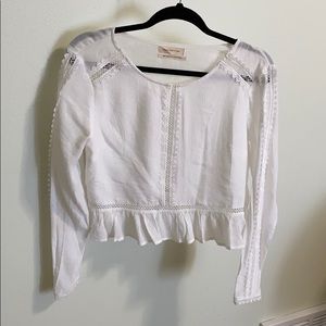 Long sleeved, white Urban Outfitters blouse